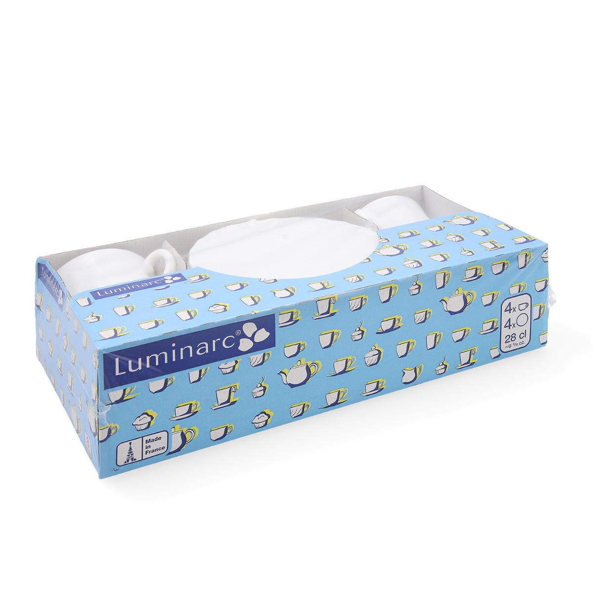 SET 4 TAZAS CON PLATO OPAL