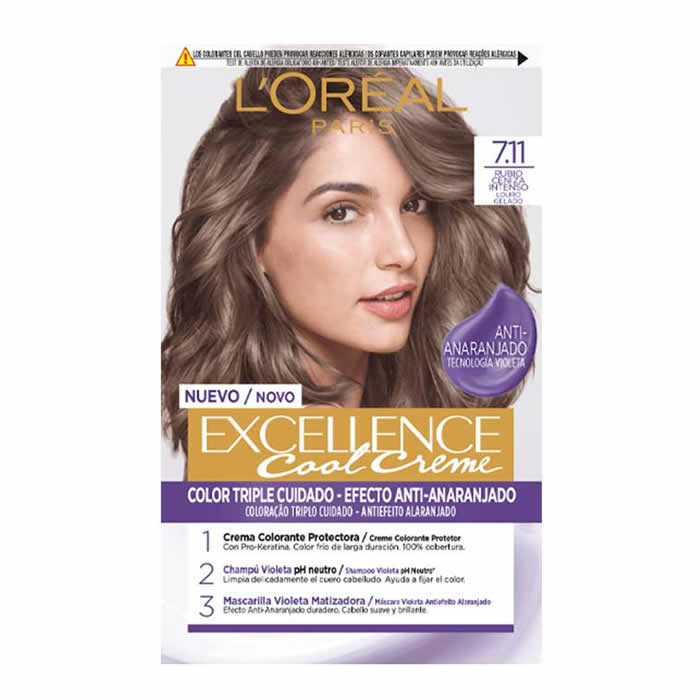 L'Oreal Excellence Cool Creme 7,11-Rubio Ceniza Intenso Tinte Permanente 192ml