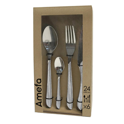 SET 24 CUBIERTOS ACERO INOX