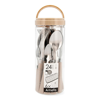 SET 24 CUBIERTOS ACERO INOX