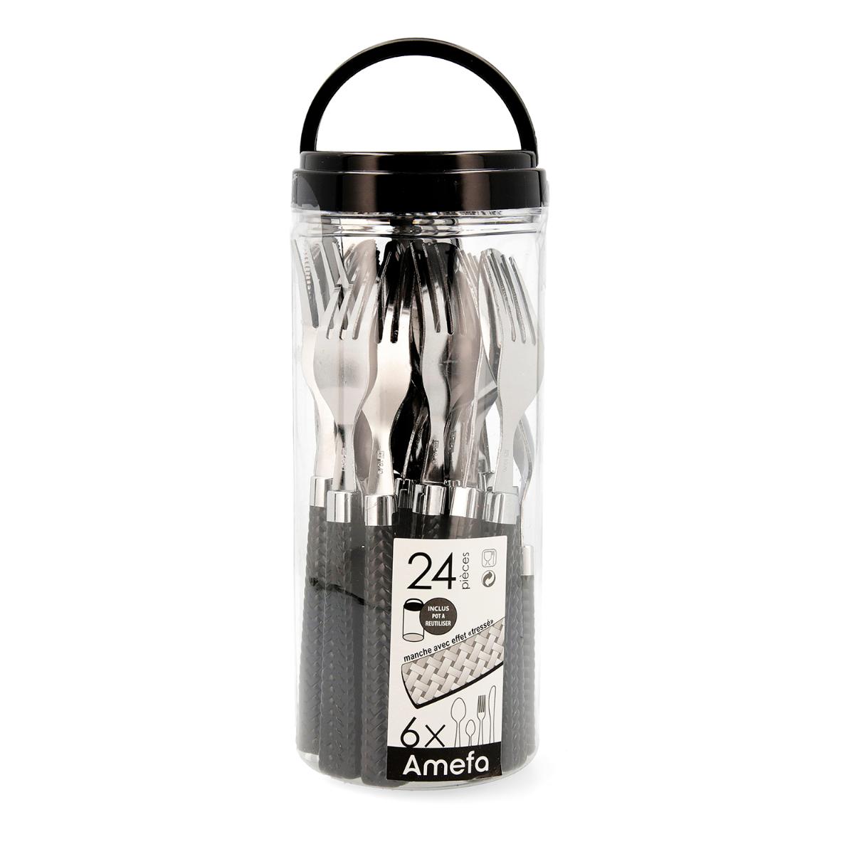 SET 24 CUBIERTOS ACERO INOX