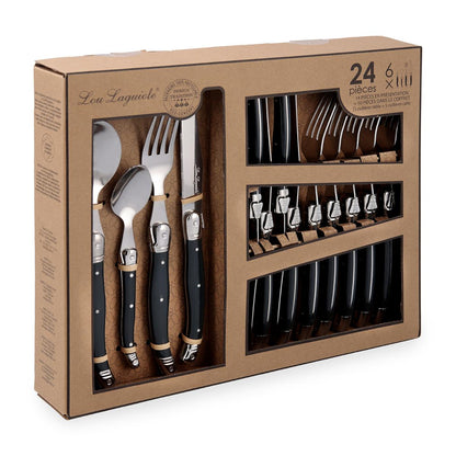 SET 24 CUBIERTOS INOX+MANGO PP