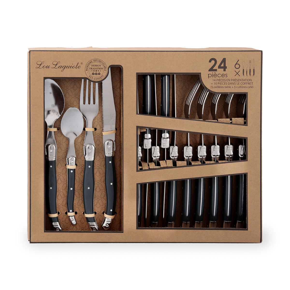 SET 24 CUBIERTOS INOX+MANGO PP