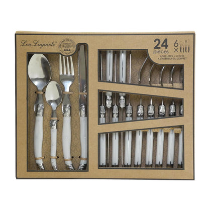 SET 24 CUBIERTOS INOX+MANGO PP