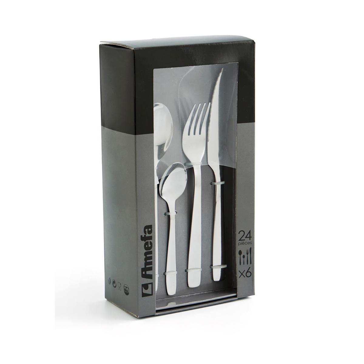 SET 24 CUBIERTOS ACERO INOX