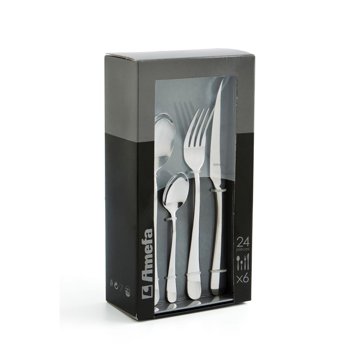 SET 24 CUBIERTOS ACERO INOX