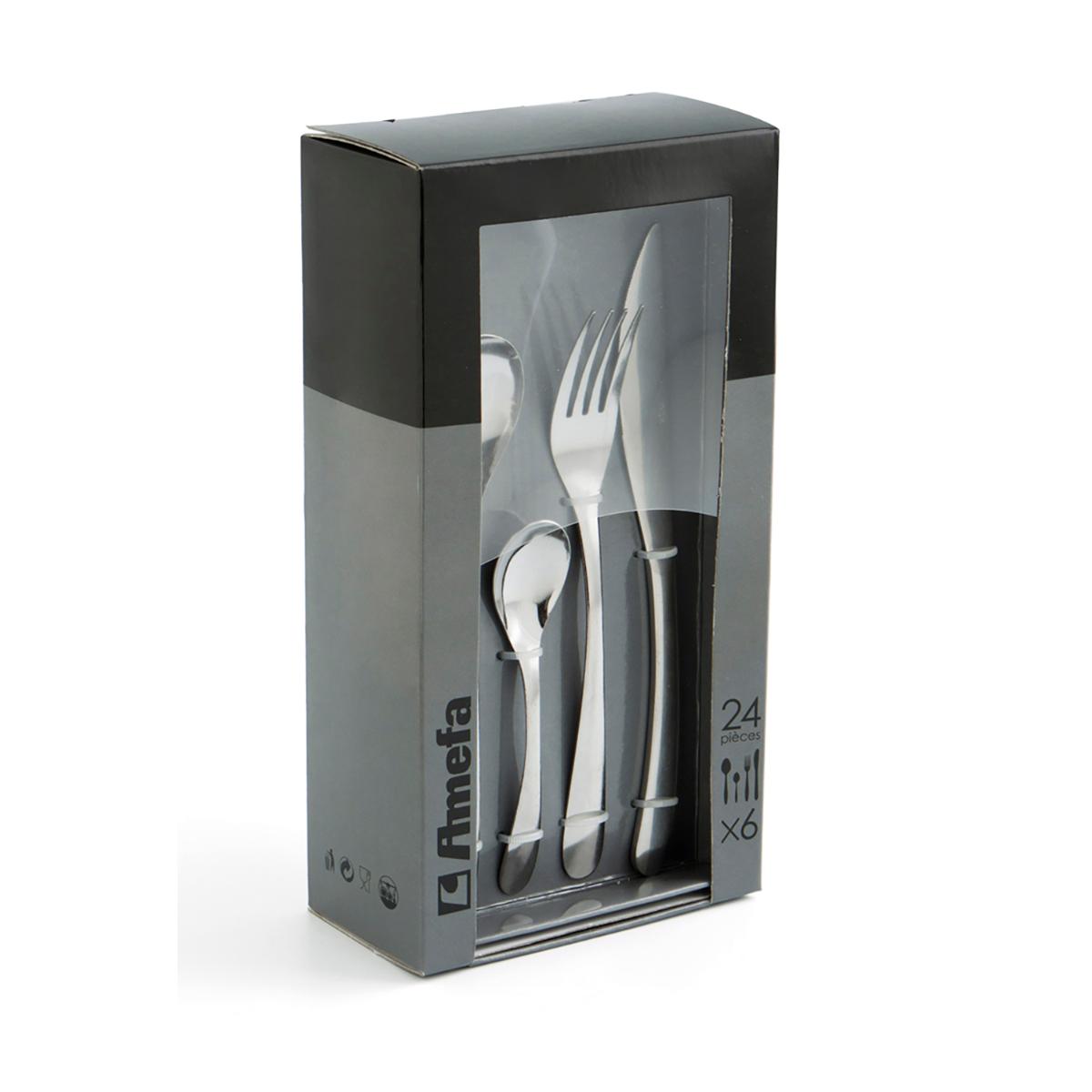 SET 24 CUBIERTOS ACERO INOX