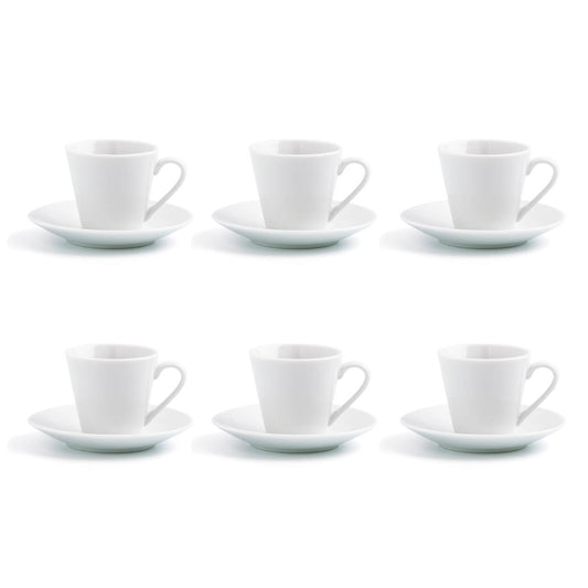 SET 6 TAZAS CON PLATO PORCELANA