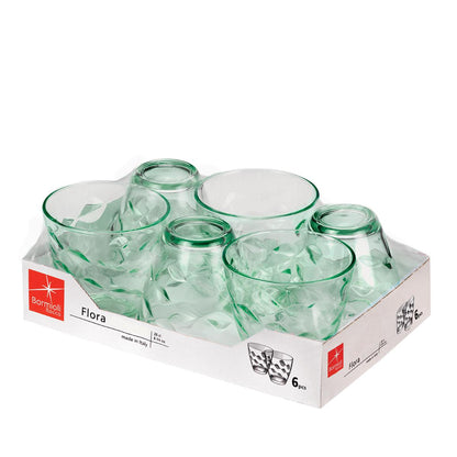 SET 6 VASOS BAJOS VIDRIO