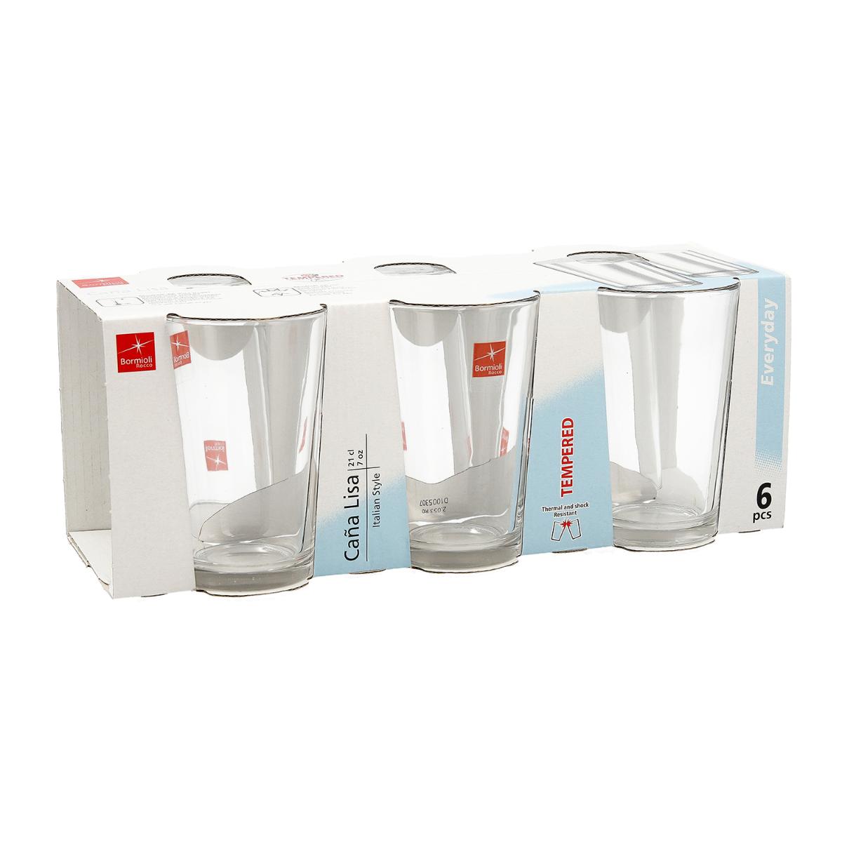 SET 6 VASOS ALTOS VIDRIO