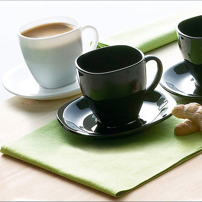 SET 6 TAZAS CON PLATO VIDRIO