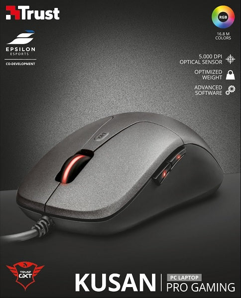 TRUST KUSAN PRO GAMING MOUSE GXT 180 (SENSOR OPTICO DE 5.000 PPP REALES)