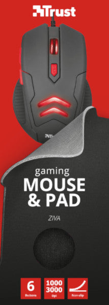 TRUST GAMING MOUSE & PAD ZIVA