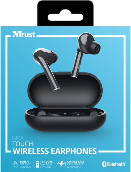 NIKA TOUCH WIRELESS BLUETOOTH EARPHONE BLACK (NEGRO)