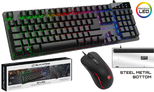 BLACKFIRE GAMING COMBO KEYBOARD + MOUSE BFX250 (XP/VISTA/7/8/10/MAC)