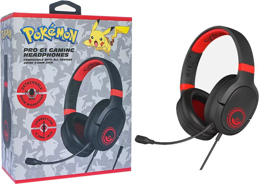 OTL PRO G1 GAMING HEADPHONES POKEMON POKEBALL BLACK/RED (NEGRO/ROJO) (CONSOLAS/TABLET/MOVIL/PC)