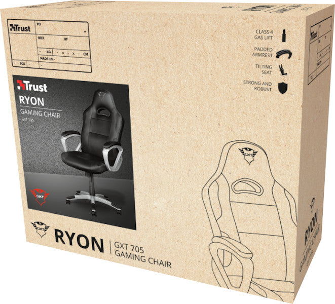 TRUST SILLA GAMING RYON GAME CHAIR BLACK NEGRA GXT 705