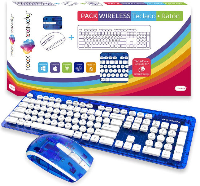 PDP ROCK CANDY WIRELESS TECLADO + RATON BLUE (AZUL) (WINDOWS / MAC OS)