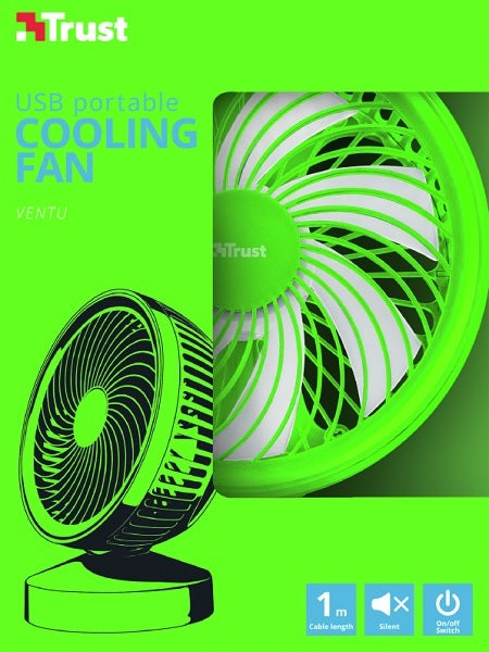 TRUST VENTILADOR COOLING FAN USB PORTABLE (GREEN)