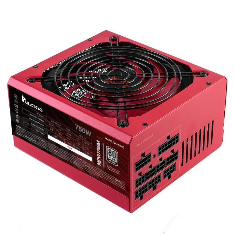 Mars Gaming Fuente MPVU750M 750W FM PSU80PLUS Rojo