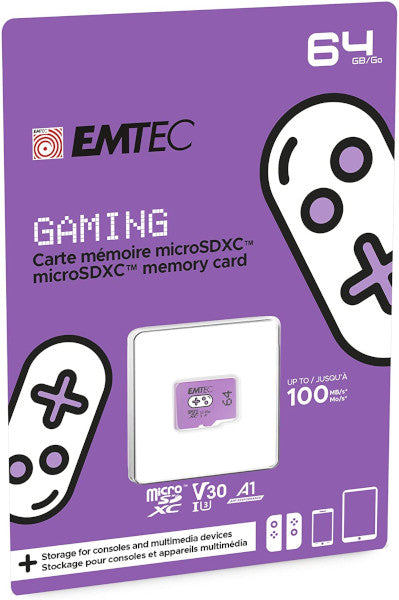 EMTEC MICROSDXC UHS-1 U3 V30 A1 64GB PURPLE (PURPURA) (SWITCH)