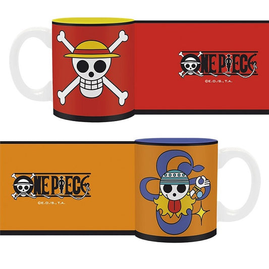 SET 2 MINI TAZAS ONE PIECE LUFFY & NAMI EMBLEMS (110 ML)