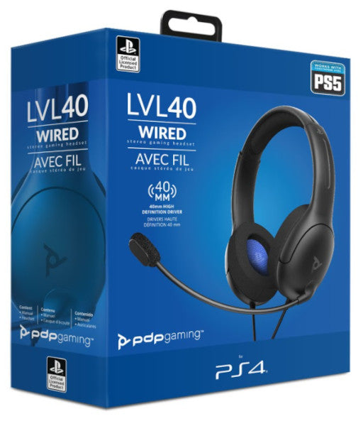 PDP LVL 40 WIRED STEREO GAMING HEADSET BLACK (NEGRO)