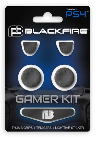 BLACKFIRE GAMER KIT THUMB GRIPS + TRIGGERS + LIGHTBAR STICKER