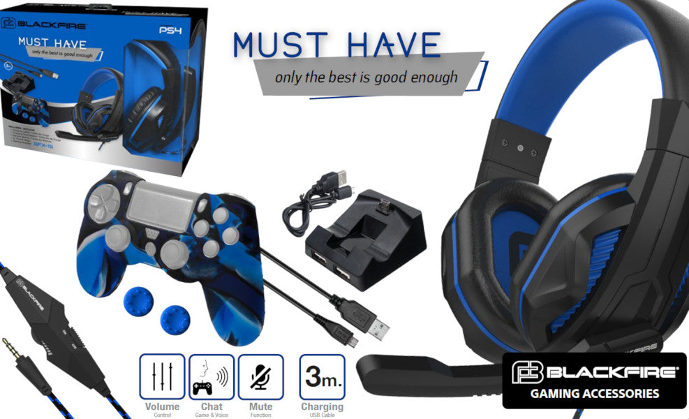 BLACKFIRE MUST HAVE (HEADSET BFX-15 + SILICONE SLEEVE + CHARGING DOCK STATION + CHARGING CABLE 3M)