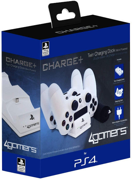 4GAMERS CHARGE+ TWIN CHARGING DOCK ESTACION DE CARGA DOBLE BLANCA