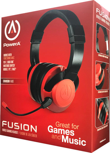 POWER A FUSION WIRED GAMING HEADSET CRIMSON FADE (PS4/XBONE/SWITCH/PC/MAC)