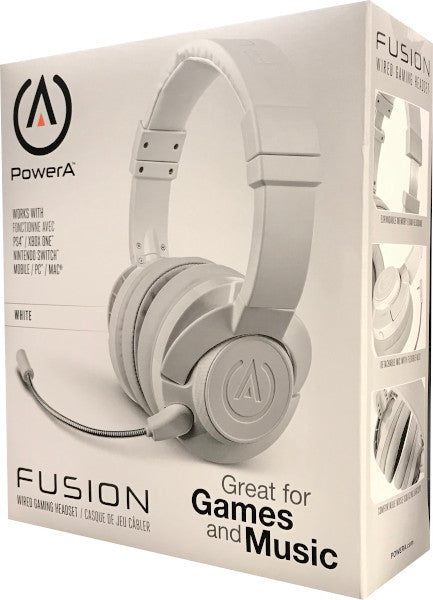 POWER A FUSION WIRED GAMING HEADSET WHITE (PS4/XBONE/SWITCH/PC/MAC)