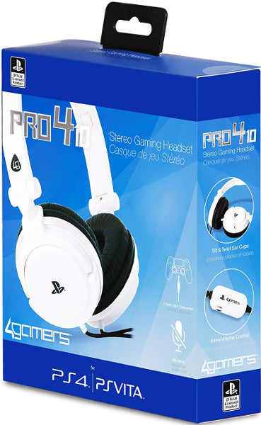 4GAMERS STEREO GAMING HEADSET PRO4-10 BLANCO (OFICIAL)