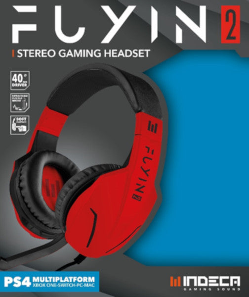 INDECA STEREO GAMING HEADSET FUYIN 2.0 RED (PS4/XBONE/SWI/PC/MAC)