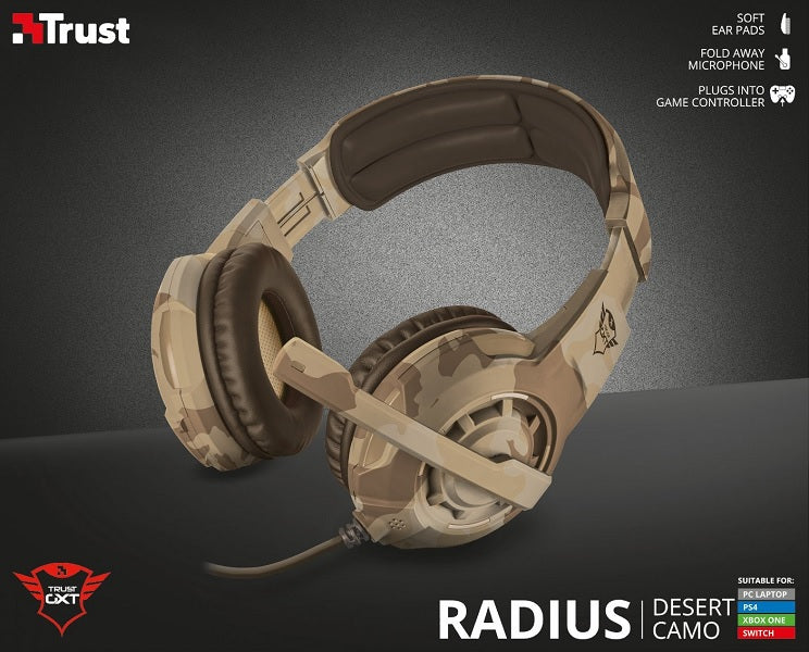 TRUST RADIUS GAMING HEADSET DESERT CAMO GXT 310D (PS4/XBONE/PC/SWI/MOBILE)