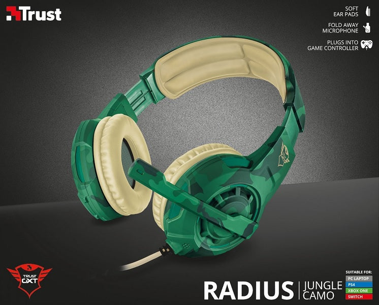 TRUST RADIUS GAMING HEADSET JUNGLE CAMO GXT 310C (PS4/XBONE/PC/SWI/MOBILE)