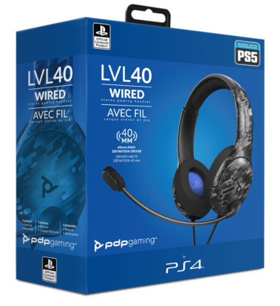 PDP LVL 40 WIRED STEREO GAMING HEADSET BLACK CAMO (NEGRO CAMO) (PS5)