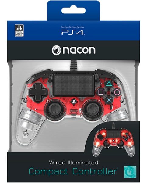 NACON WIRED ILLUMINATED COMPACT CONTROLLER RED OFICIAL