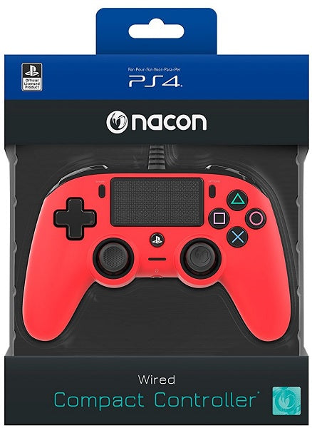 NACON WIRED COMPACT CONTROLLER RED OFICIAL (ROJO)