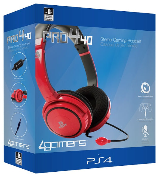 4 GAMERS STEREO GAMING HEADSET ROJO PRO4-40