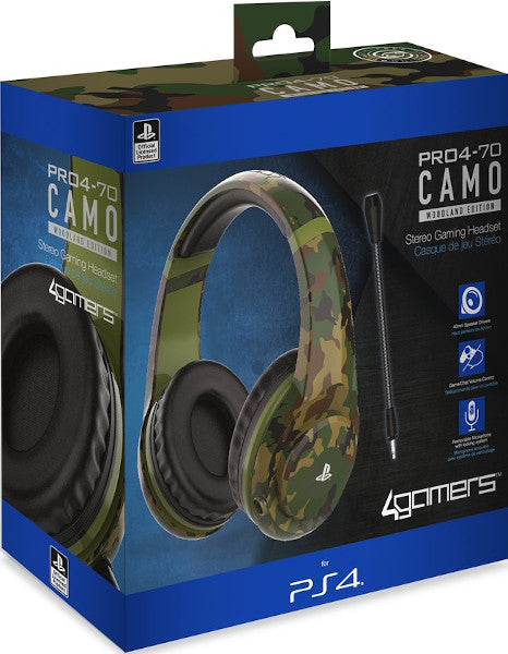 4GAMERS STEREO GAMING HEADSET PRO4-70 CAMO VERDE MILITAR (OFICIAL)