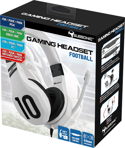 SUBSONIC GAMING HEADSET FOOTBALL WHITE (BLANCO) (PS4/XBOX/SWITCH/PC)