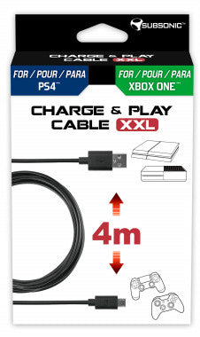 SUBSONIC CHARGE & PLAY CABLE XXL 4 METROS (PS4/XBONE)