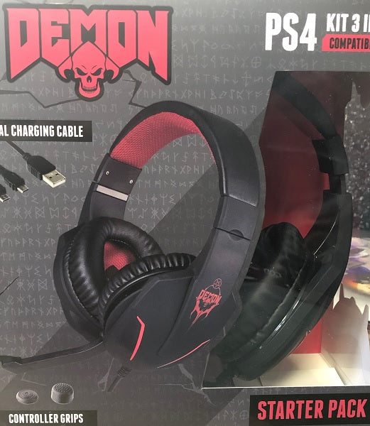 INDECA STARTER PACK DEMON KIT 3 EN 1 (HEADSET+GRIPS+CHARGING CABLE)