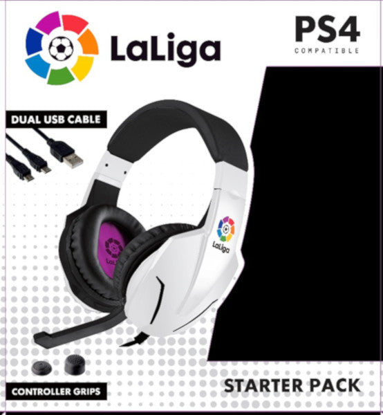 INDECA STARTER PACK LA LIGA 2019 (HEADSET+USB CABLE+GRIPS)