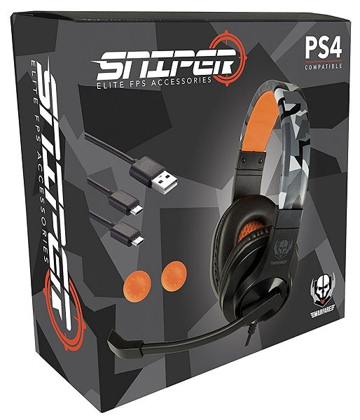 STARTER PACK SNIPER 2018 (GAMING HEADSET + USB CABLE + GRIPS)