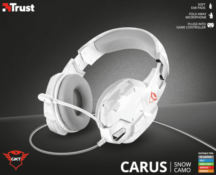 TRUST CARUS GAMING HEADSET SNOW CAMO GXT 322W (PS5/PS4/XBOX X/XBOX ONE/PC)