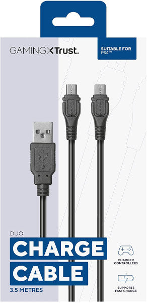 TRUST DUO CHARGE CABLE PARA DOS MANDOS DUAL SHOCK 4 (3.5M) GXT-222