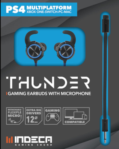 INDECA THUNDER GAMING EARBUDS WITH MICROFHONE (PS4/XBO/SWI/PC/TABLET)