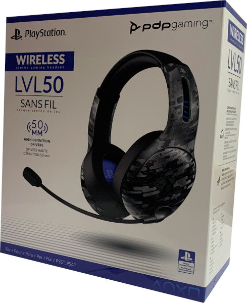 PDP AURICULARES LVL50 WIRELESS NEGRO CAMO (PS5)